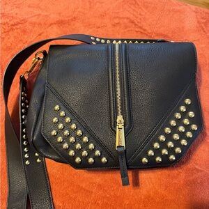 Steve Madden Black Crossbody Bag with Gold Studs